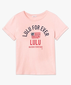 tee-shirt femme avec inscription - lulucastagnette rose t-shirts manches courtesD063601_4