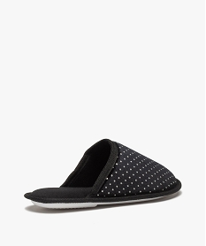 chaussons femme mules plates en velours a pois brillants noir standardD064401_4