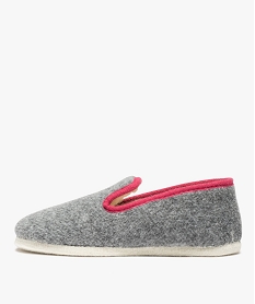 chaussons femme style charentaises bicolores grisD065501_3