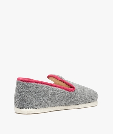 chaussons femme style charentaises bicolores grisD065501_4