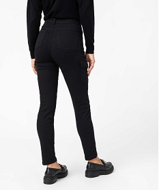 pantalon femme coupe cargo en toile extensible noir pantalonsD070601_3