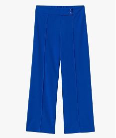 pantalon femme en toile coupe large bleuD071701_4