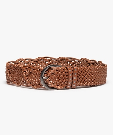 ceinture femme tressee avec grosse boucle en metal brun autres accessoiresD077601_1