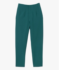 pantalon femme en toile coupe large et taille haute vert pantalonsD079701_4