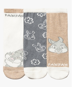 GEMO Chaussettes bébé fille avec motif Panpan Lapin (lot de 3) - Disney Beige