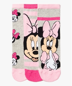 GEMO Chaussettes fille à motifs Mickey et Minnie (lot de 3) - Disney Rose
