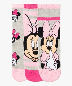 chaussettes fille a motifs mickey et minnie (lot de 3) - disney roseD080201_1