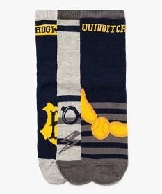 chaussettes garcon a motifs (lot de 3) - harry potter bleuD080801_1