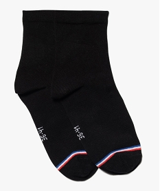 GEMO Chaussettes femme tige haute à rayures tricolores - La Chaussette Noir