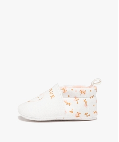 chaussons de naissance bebe fille en jersey imprime cour blancD231601_3