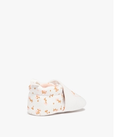 chaussons de naissance bebe fille en jersey imprime cour blancD231601_4