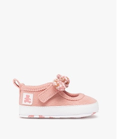 GEMO Chaussons de naissance bébé fille style babies en velours côtelé - LuluCastagnette rose standard