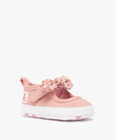 chaussons de naissance bebe fille style babies en velours cotele - lulucastagnette rose standardD231701_2