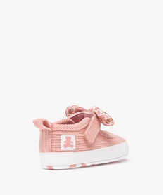chaussons de naissance bebe fille style babies en velours cotele - lulucastagnette rose standardD231701_4