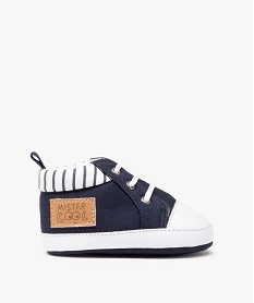 chaussons bebe fille babies en velours - lulucastagnette bleu chaussures de naissanceD231901_1