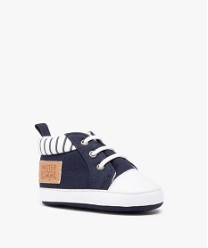 chaussons bebe fille babies en velours - lulucastagnette bleu chaussures de naissanceD231901_2