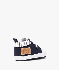 chaussons bebe fille babies en velours - lulucastagnette bleu chaussures de naissanceD231901_4