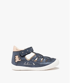 sandales premiers pas bebe fille a scratch - lulucastagnette bleu chaussures de parcD232501_1