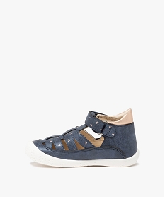 sandales premiers pas bebe fille a scratch - lulucastagnette bleu chaussures de parcD232501_3