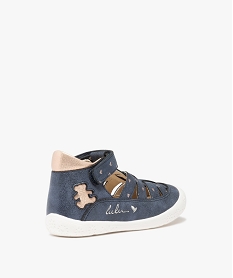 sandales premiers pas bebe fille a scratch - lulucastagnette bleu chaussures de parcD232501_4