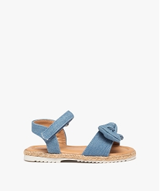 sandales bebe fille en denim avec nœud decoratif bleu sandales et nu-piedsD234901_1