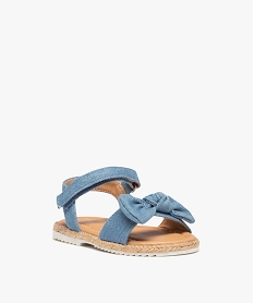 sandales bebe fille en denim avec noud decoratif bleu sandales et nu-piedsD234901_2