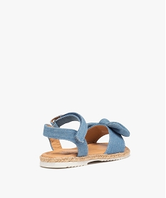 sandales bebe fille en denim avec noud decoratif bleuD234901_4