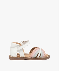 GEMO Sandales bébé fille en cuir motif arc-en-ciel – NA! Blanc