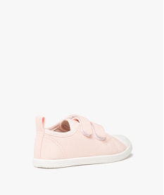 tennis bebe fille en toile unie fermeture scratch rose baskets et tennisD236101_4