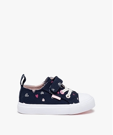 baskets bebe fille en toile imprimee fermeture facile bleu baskets et tennisD237301_1