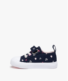 baskets bebe fille en toile imprimee fermeture facile bleu baskets et tennisD237301_3