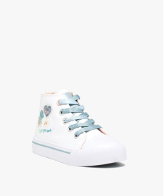 baskets fille montantes en toile theme ocean blanc tennis en toileD237401_2