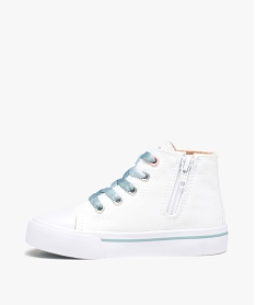 baskets fille montantes en toile theme ocean blanc tennis en toileD237401_3