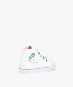 baskets fille montantes en toile theme ocean blanc tennis en toileD237401_4