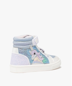 baskets fille mid-cut licorne avec sequins et paillettes blanc basketsD240301_4