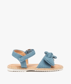 sandales fille dessus en denim avec nœud decoratif bleuD243001_1