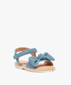 sandales fille dessus en denim avec nœud decoratif bleuD243001_2