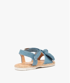 sandales fille dessus en denim avec nœud decoratif bleuD243001_4