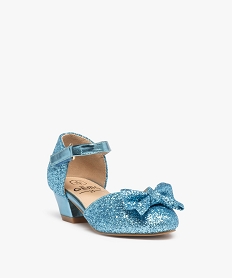 ballerines fille pailletees a talon et bride de fermeture bleuD244201_2