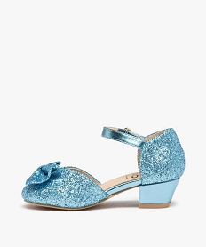 ballerines fille pailletees a talon et bride de fermeture bleuD244201_3