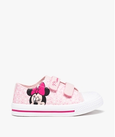 GEMO Baskets fille en toile imprimée fermeture scratchs - Minnie Rose