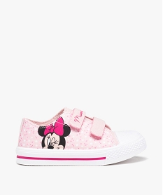 baskets fille en toile imprimee fermeture scratchs - minnie rose tennis en toileD244801_1