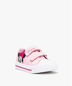 baskets fille en toile imprimee fermeture scratchs - minnie rose tennis en toileD244801_2