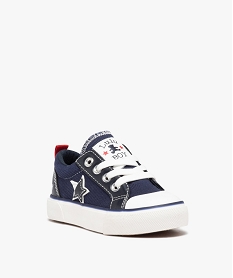 baskets garcon en toile fermeture lacets et zip - lulucastagnette bleu tennis en toile du 24 au 40D244901_2