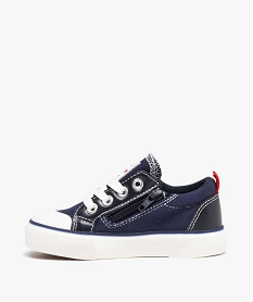 baskets garcon en toile fermeture lacets et zip - lulucastagnette bleu tennis en toile du 24 au 40D244901_3