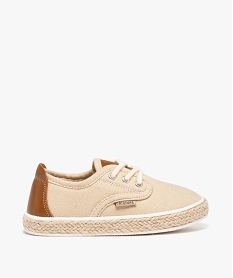 GEMO Baskets garçon en toile avec semelle en corde tressée beige standard