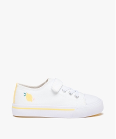 baskets fille en toile avec motif citron sur le cote blanc tennis en toileD245601_1