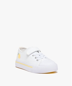 baskets fille en toile avec motif citron sur le cote blanc tennis en toileD245601_2