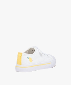 baskets fille en toile avec motif citron sur le cote blanc tennis en toileD245601_4