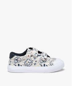 GEMO Baskets garçon en toile imprimée fermeture scratchs gris standard